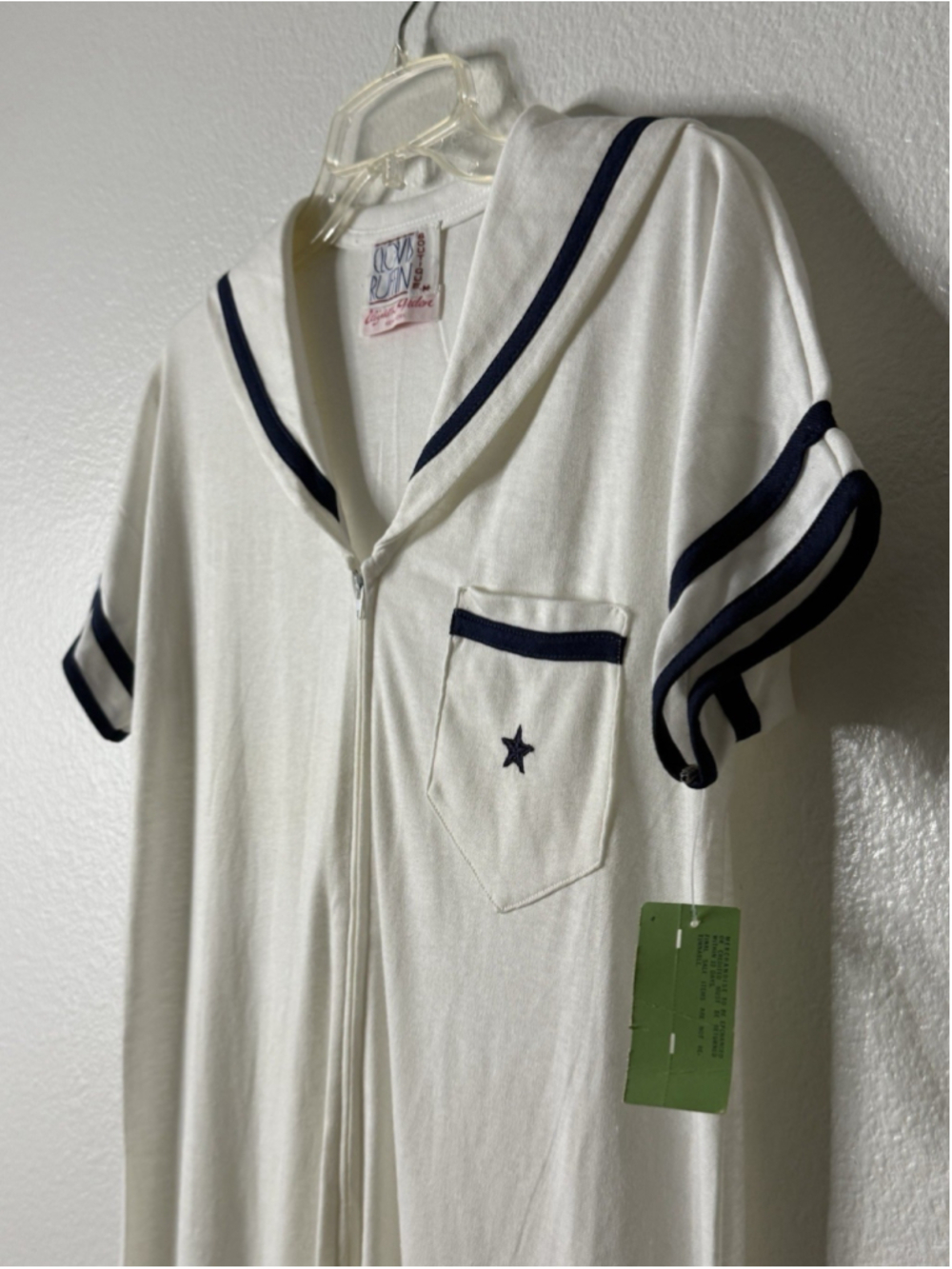 Vintage Clovis Ruffin Elizabeth Arden Sailor Collar Maxi Lounge Dress Made In US - Picture 3 of 16